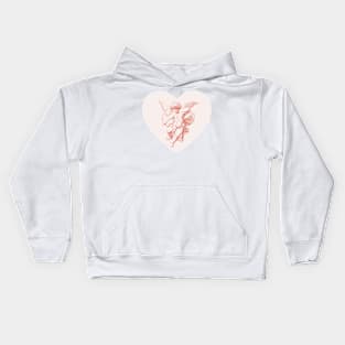 Aesthetic Angel Cupid Valentine's Day Heart Kids Hoodie